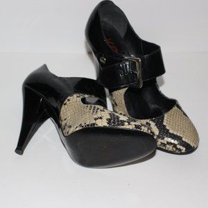 Michael Kors Black and Snake Print Heels
